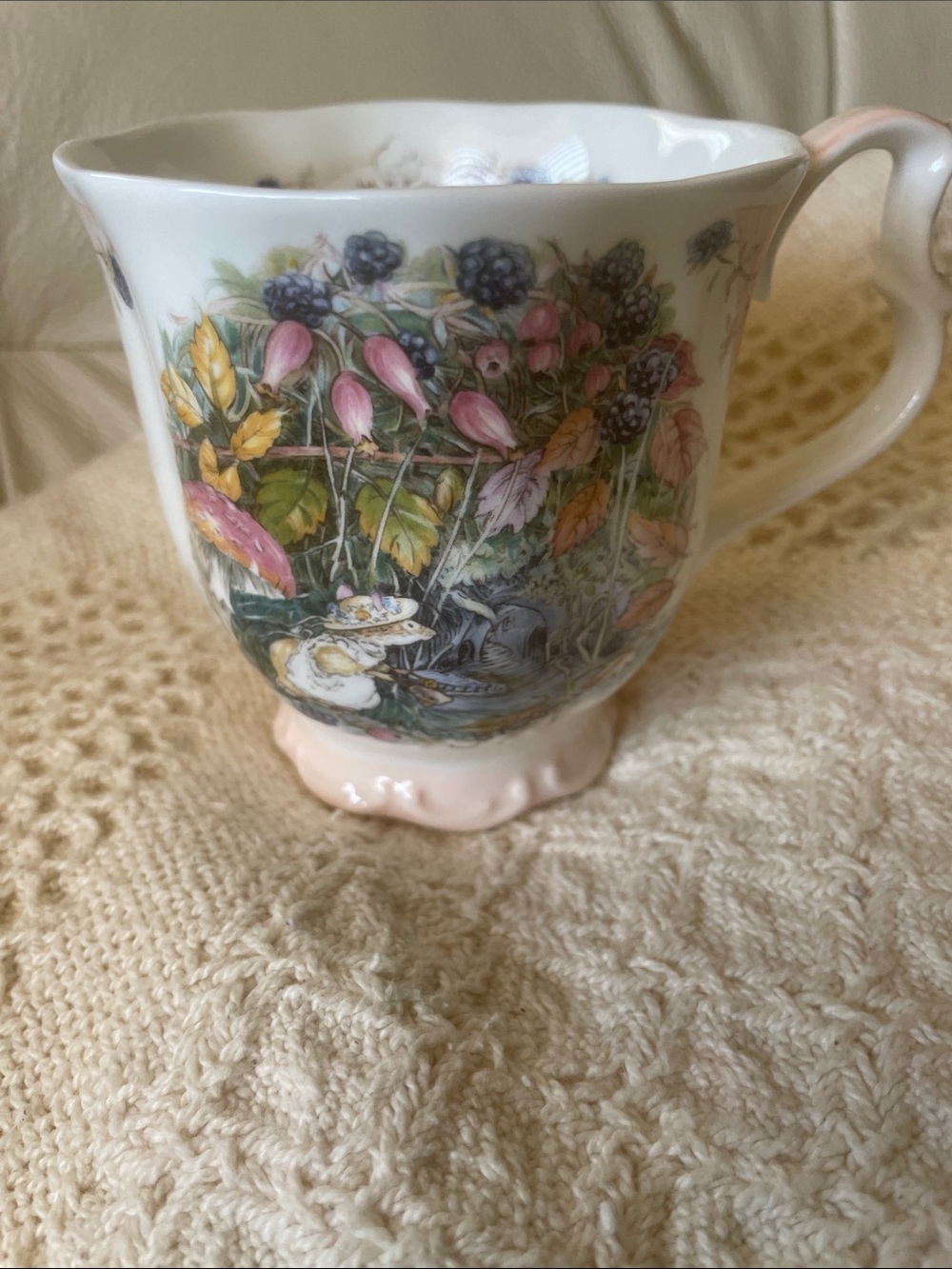 Fine Porcelain Floral Tea Cup - Pink Accents